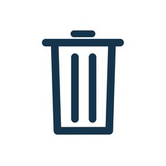 trash can icon.  flat design on white background.