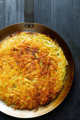 golden swiss rosti fried potato pancake