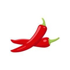 Flat vector of Chili pepper isolated on white background. Flat illustration graphic icon