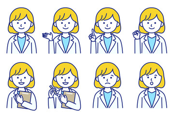 女性 医療 白衣 医者 科学 薬局 人物 イラスト ベクター AI 素材