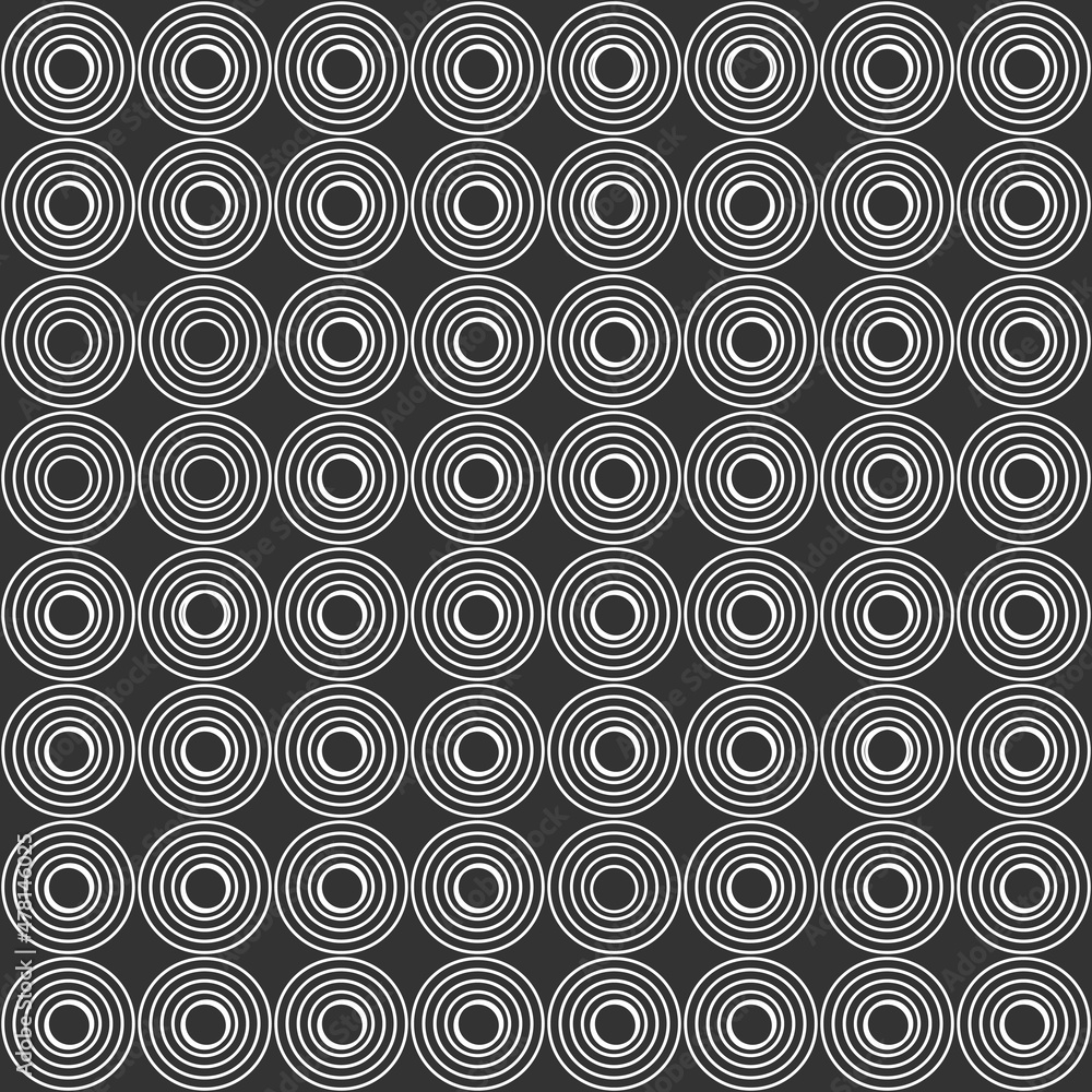 Poster White circles with other circles inside. A simple circle pattern.
