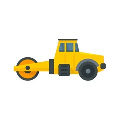 Maintenance road roller icon flat isolated vector