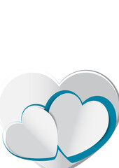 Valentine's day concept background, paper hearts. Vector. Cute love sale banner or greeting card