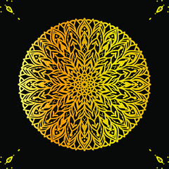 Golden Color Mandala Design Vector file