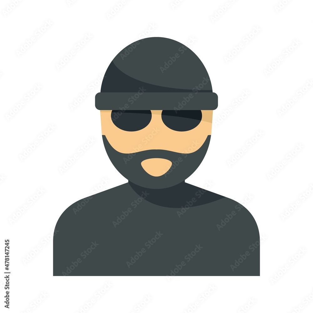 Poster old hacker icon flat isolated vector