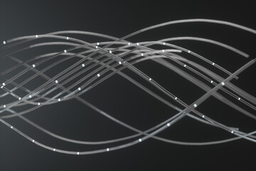 3d rendering glow particle line
