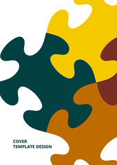 Bright color puzzle, puzzle with place for text. The idea of unity, teamwork. Vector