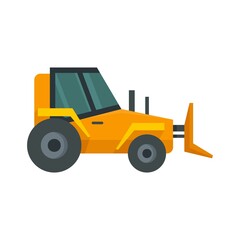 Digger bulldozer icon flat isolated vector