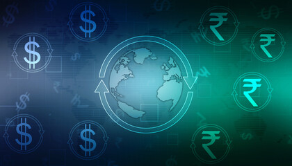 Fototapeta na wymiar 2d rendering Global Currencies illustration