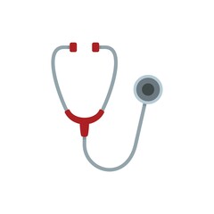 Medical stethoscope icon flat isolated vector