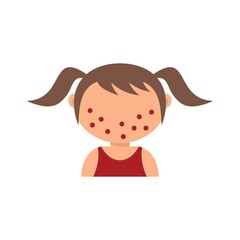 Chicken pox kid girl icon flat isolated vector