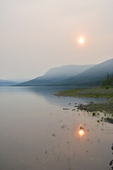 Mountain lake Yt-Kyyol on the Putorana plateau.