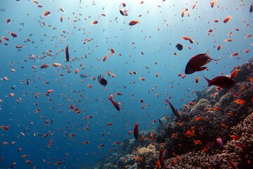 red sea coral reef and fish