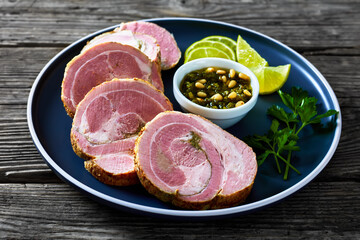 Italian Garlic and Herb Stuffed Pork Tenderloin