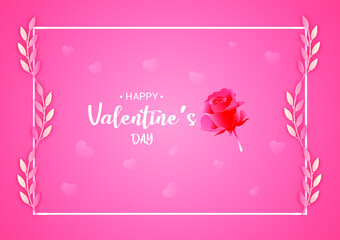 Wish you a happy valentines day with red pattern Free Vector
