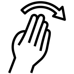 4X FLICK RIGHT line icon