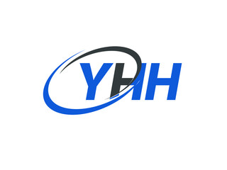 YHH letter creative modern elegant swoosh logo design