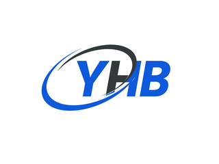 YHB letter creative modern elegant swoosh logo design