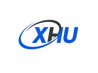 XHU letter creative modern elegant swoosh logo design