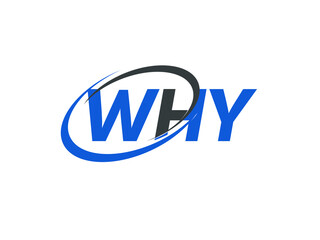 WHY letter creative modern elegant swoosh logo design