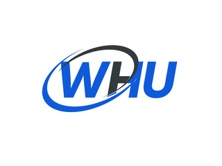 WHU letter creative modern elegant swoosh logo design