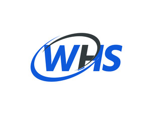 WHS letter creative modern elegant swoosh logo design