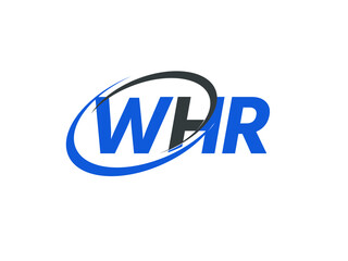 WHR letter creative modern elegant swoosh logo design