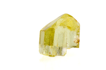 macro stone mineral apatite on a white background