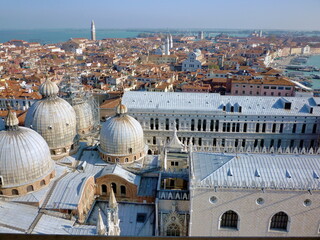 Fototapeta na wymiar Panorama of the roofs of Venice