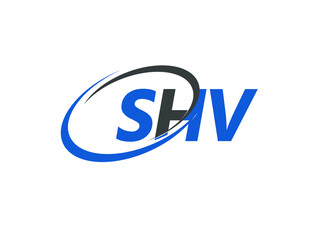 SHV letter creative modern elegant swoosh logo design