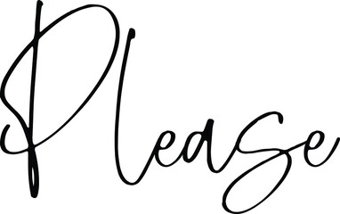Please Stylish Cursive Alphabetical Text