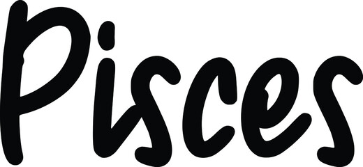 Pisces Beautiful idiom Cursive Text Calligraphy