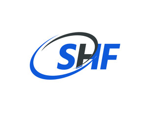 SHF letter creative modern elegant swoosh logo design