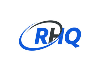 RHQ letter creative modern elegant swoosh logo design