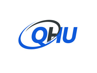 QHU letter creative modern elegant swoosh logo design