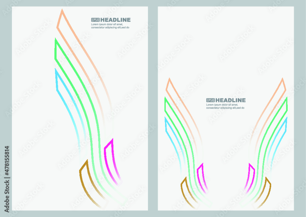 Poster color line pattern graphics vector white background simple cover template