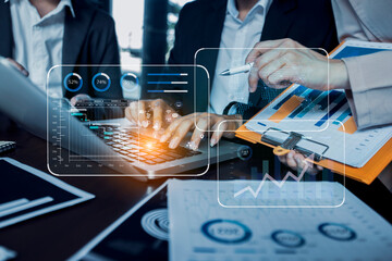 Business digital finance marketing chart, Future technology innovation background, Digital...