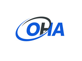 OHA letter creative modern elegant swoosh logo design
