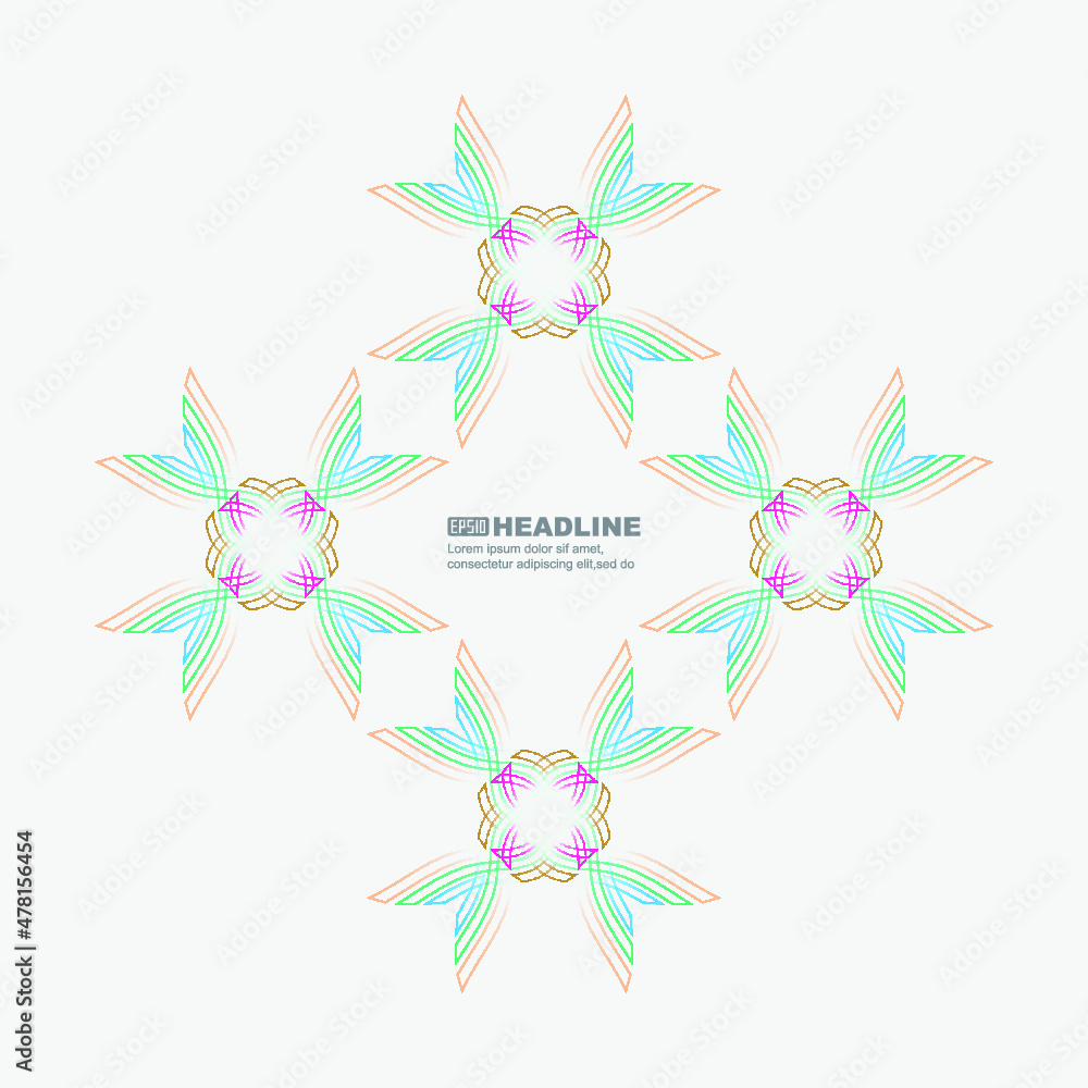 Poster garlands of colored lines form a seamless pattern on a white background