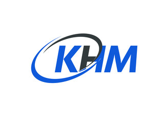 KHM letter creative modern elegant swoosh logo design