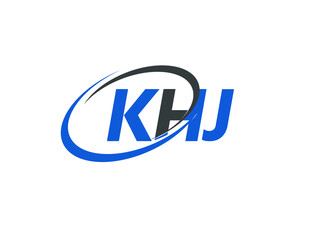 KHJ letter creative modern elegant swoosh logo design