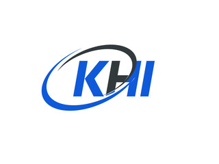 KHI letter creative modern elegant swoosh logo design