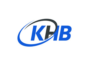KHB letter creative modern elegant swoosh logo design