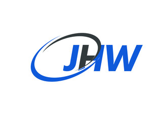 JHW letter creative modern elegant swoosh logo design