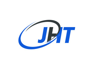 JHT letter creative modern elegant swoosh logo design