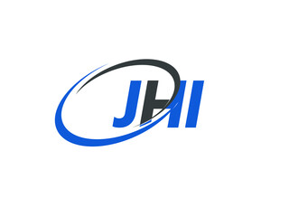 JHI letter creative modern elegant swoosh logo design