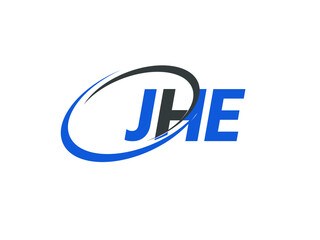 JHE letter creative modern elegant swoosh logo design