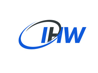IHW letter creative modern elegant swoosh logo design