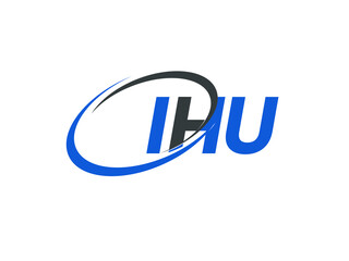 IHU letter creative modern elegant swoosh logo design