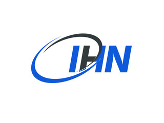 IHN letter creative modern elegant swoosh logo design